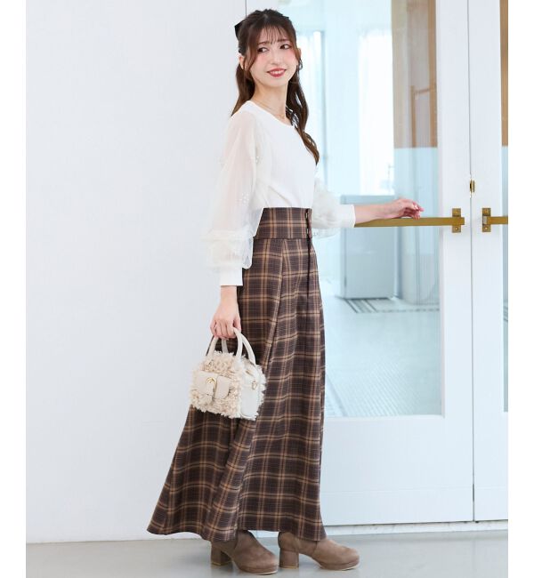  「パールチュールスリーブ長袖トップス」|Tシャツ・カットソー|