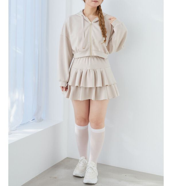  「ドロストリボンラインストーンパーカー」|パーカー|