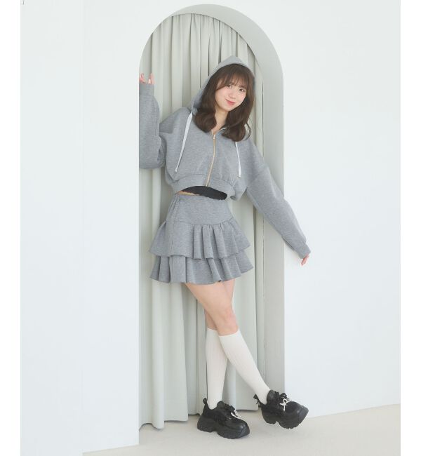  「ドロストリボンラインストーンパーカー」|パーカー|