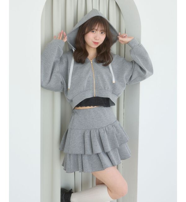  「ドロストリボンラインストーンパーカー」|パーカー|