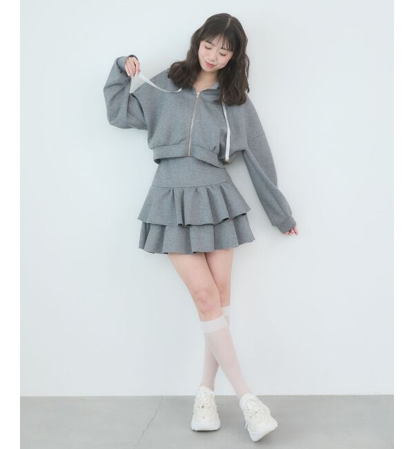  「ドロストリボンラインストーンパーカー」|パーカー|