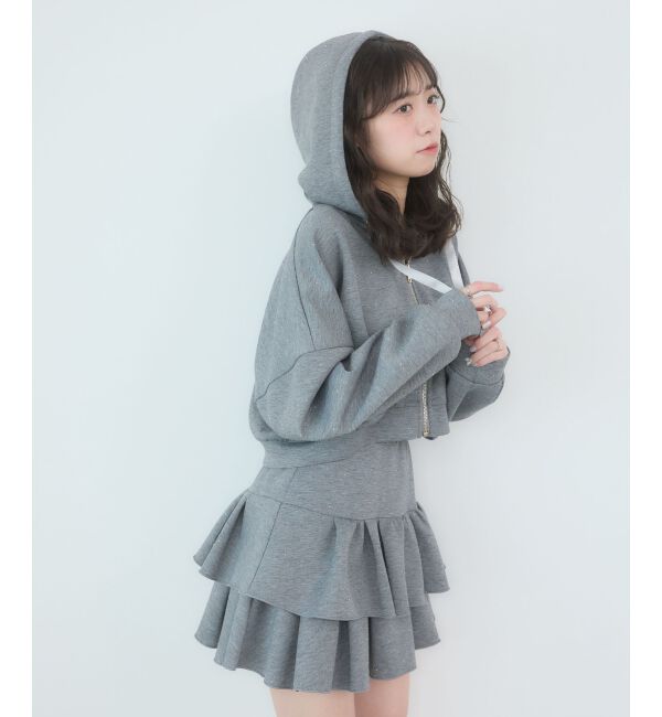  「ドロストリボンラインストーンパーカー」|パーカー|