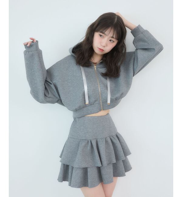  「ドロストリボンラインストーンパーカー」|パーカー|