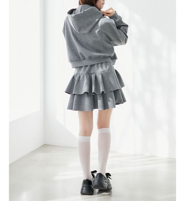  「ドロストリボンラインストーンパーカー」|パーカー|