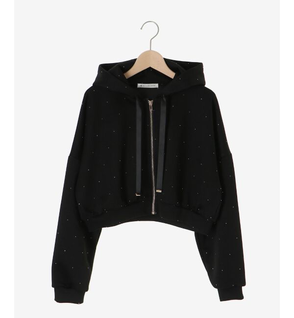  「ドロストリボンラインストーンパーカー」|パーカー|