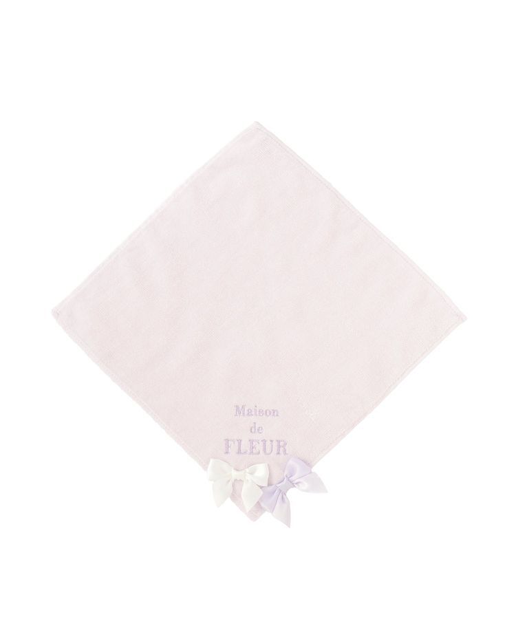 Maison de FLEUR「バイカラーリボンタオルハンカチ」|ハンカチ|