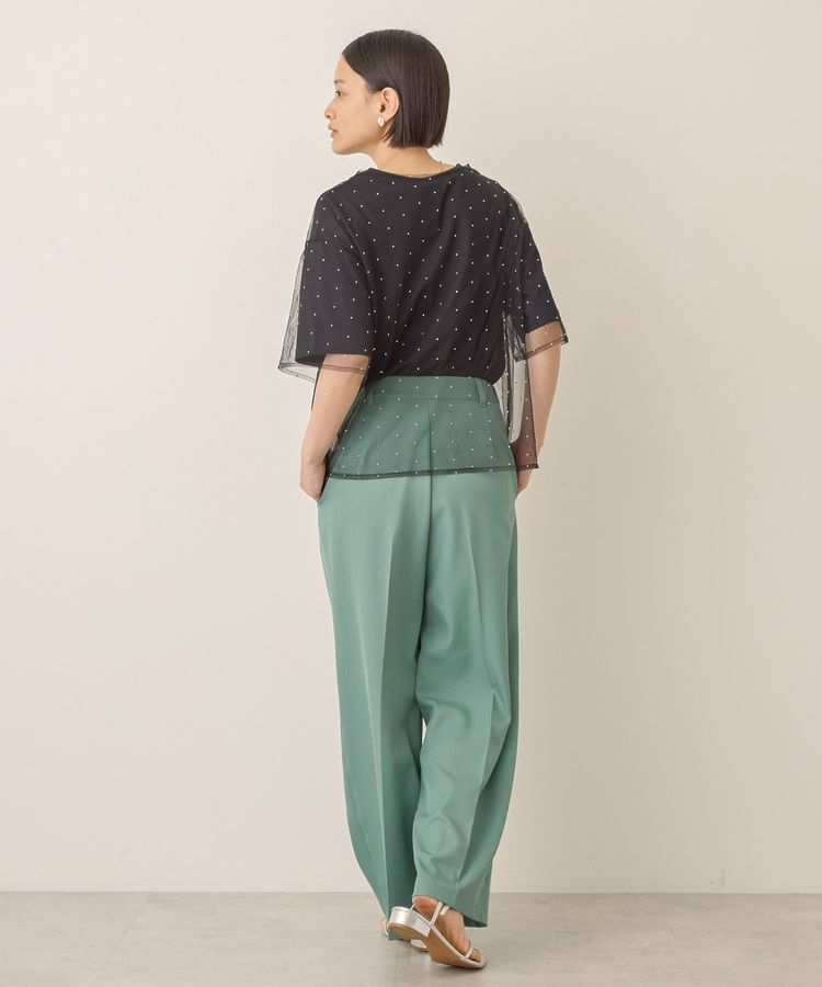 AMERICAN HOLIC「【2点SET】ラインストーンチュールレイヤードTシャツ」|Tシャツ・カットソー|