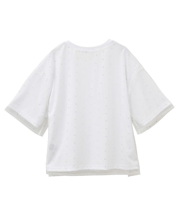 AMERICAN HOLIC「【2点SET】ラインストーンチュールレイヤードTシャツ」|Tシャツ・カットソー|