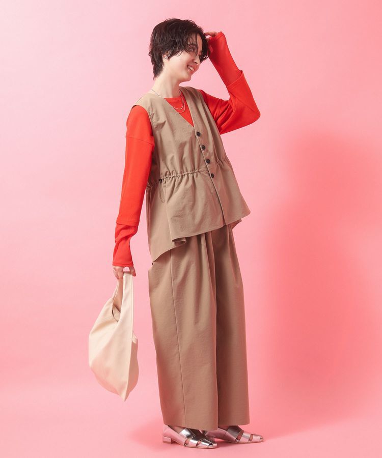 Green Parks「【楽しゃれUV】ドロストフレアベスト」|ベスト・ジレ|