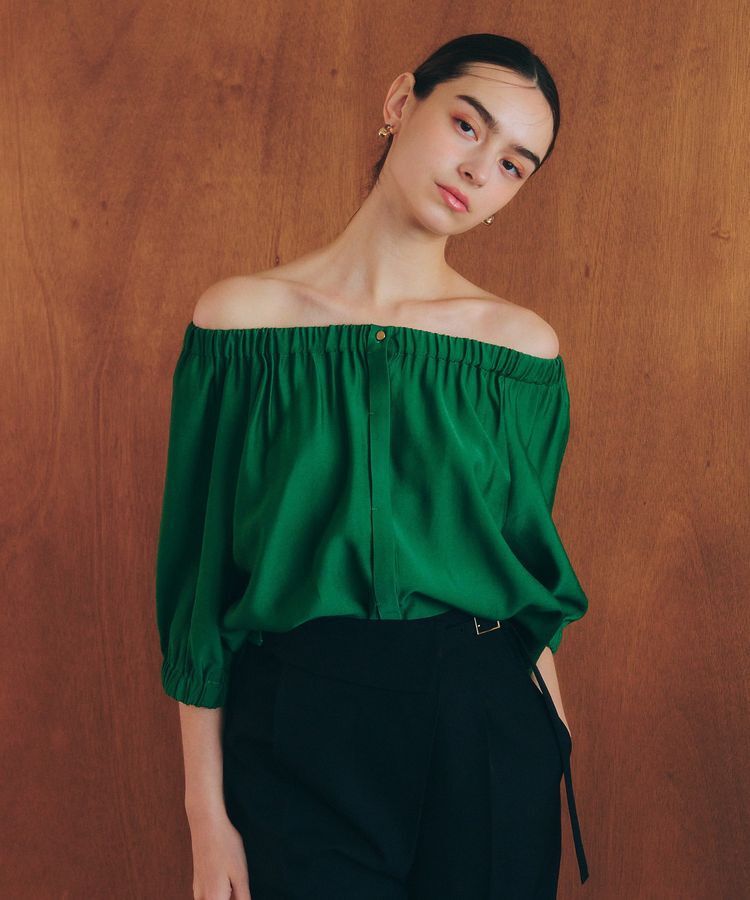 YECCA VECCA「2wayギャザーブラウス」|シャツ・ブラウス|