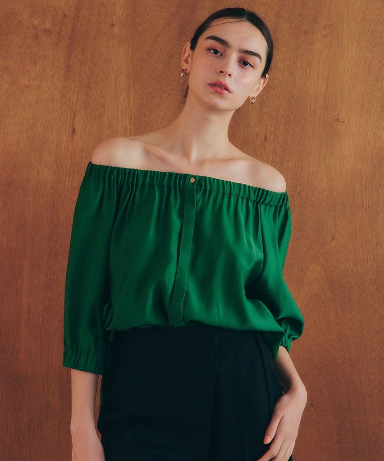 YECCA VECCA「2wayギャザーブラウス」|シャツ・ブラウス|