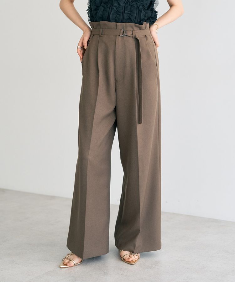 YECCA VECCA「【洗える】ベルト付きイージーケアワイドパンツ」|その他|