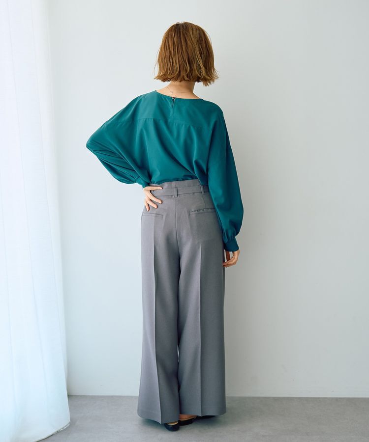 YECCA VECCA「【洗える】ベルト付きイージーケアワイドパンツ」|その他|