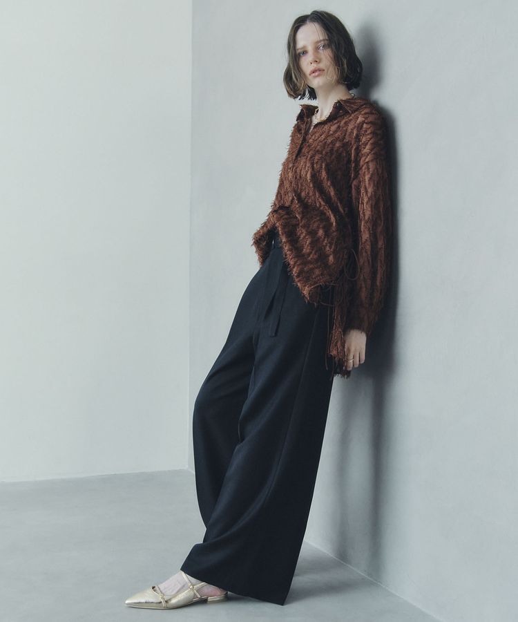 YECCA VECCA「【洗える】ベルト付きイージーケアワイドパンツ」|その他|