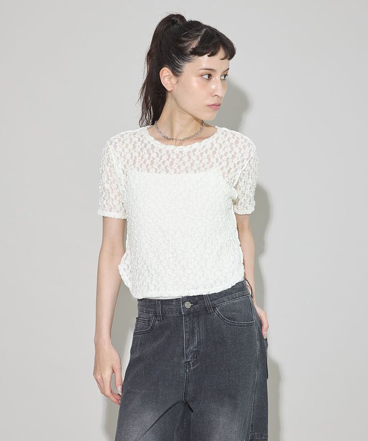 GARAGE OF GOOD CLOTHING「【日本製】シュリンクレースラウンドヘムプルオーバー」|Tシャツ・カットソー|