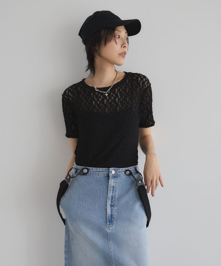 GARAGE OF GOOD CLOTHING「【日本製】シュリンクレースラウンドヘムプルオーバー」|Tシャツ・カットソー|Black