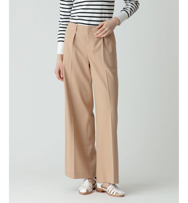 allureville「ローウエストワイドパンツ」|その他|ベージュ