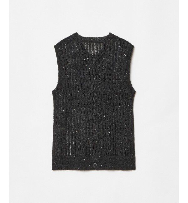 allureville「スパンコールメッシュプルオーバー」|ニット・セーター|