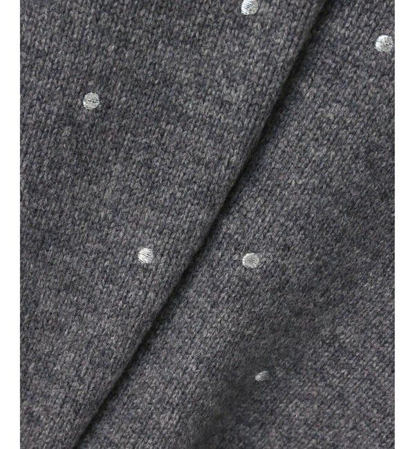 allureville「エンブロイダリードットフェイクファーカフスカーディガン」|カーディガン|