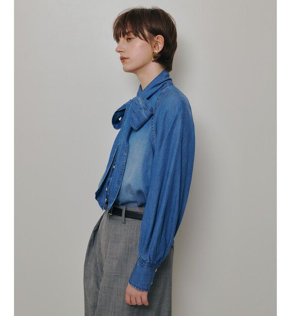 allureville「〈WEB・一部店舗別注〉デニムボウブラウス」|シャツ・ブラウス|