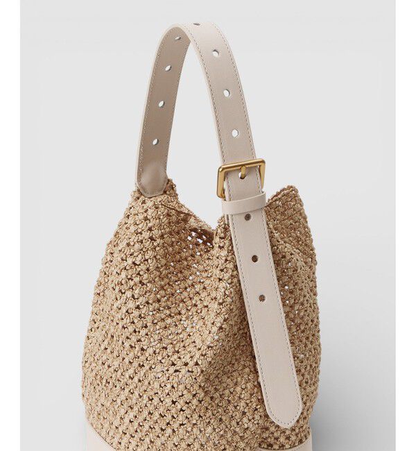 allureville「ラフィアコンビバケツバッグ」|ショルダー・メッセンジャー|