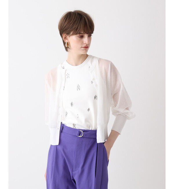 allureville「シアーラミスキッパーカーディガン」|ニット・セーター|