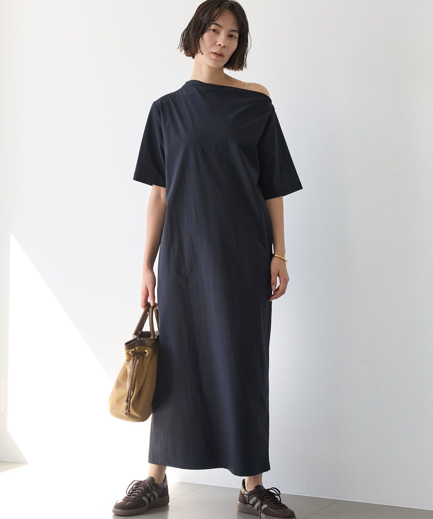 BABYLONE「【多機能素材】撥水ロングワンピース」|ワンピース|ﾌﾞﾗｯｸ