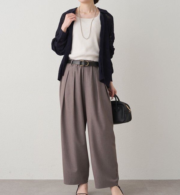  「透かし編み花柄ジャガード襟付カーディガン」|カーディガン|