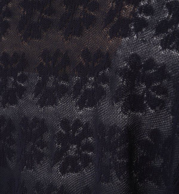  「透かし編み花柄ジャガード襟付カーディガン」|カーディガン|