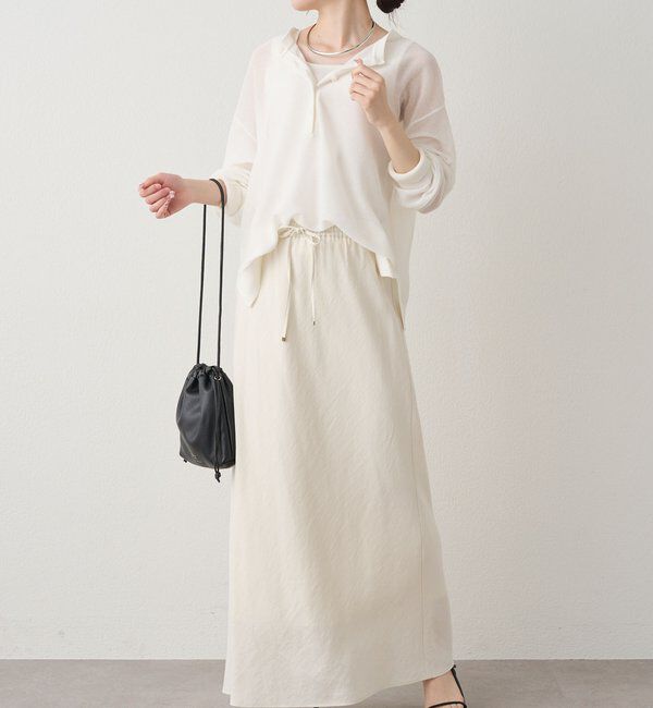  「透かし編みロゴジャガード2WAYプルオーバー」|キャミソール|