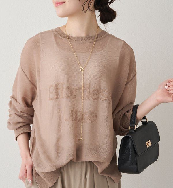  「透かし編みロゴジャガード2WAYプルオーバー」|キャミソール|