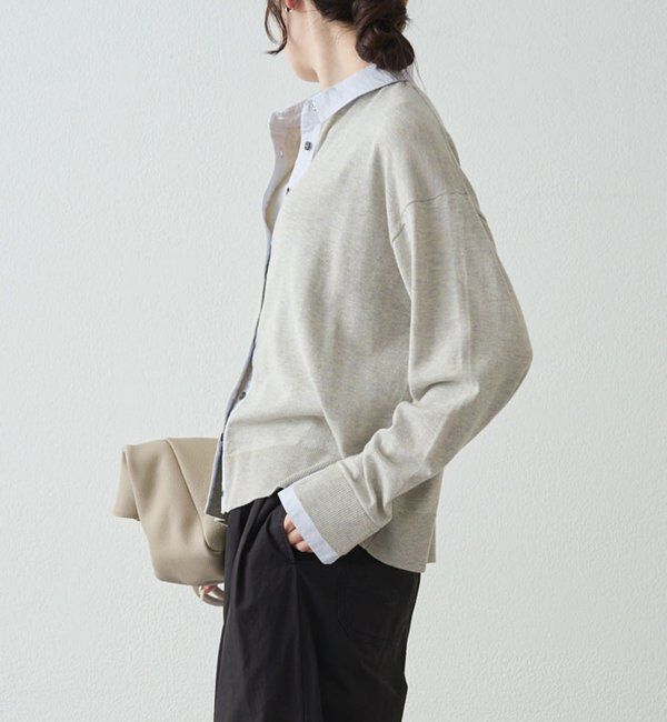  「ブラウスレイヤード風カーディガン」|カーディガン|