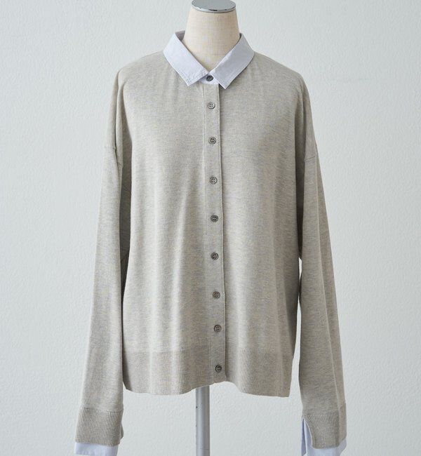  「ブラウスレイヤード風カーディガン」|カーディガン|