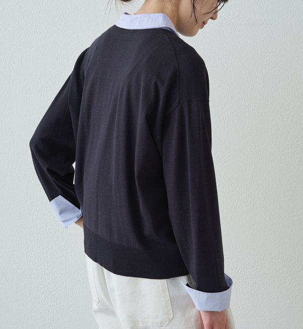  「ブラウスレイヤード風カーディガン」|カーディガン|