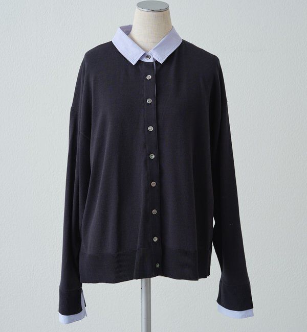  「ブラウスレイヤード風カーディガン」|カーディガン|