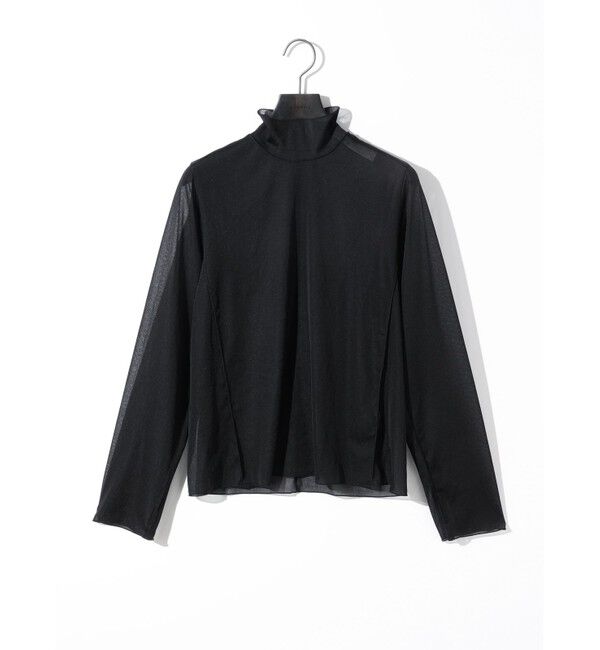 MIDIUMISOLID「MIDIUMISOLID for Ladies シアーハイネックインナー」|Tシャツ・カットソー|ブラック