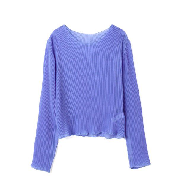 mizuiro ind「mizuiro ind プリーツクルーネックプルオーバー」|Tシャツ・カットソー|ブルー