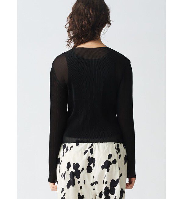 mizuiro ind「mizuiro ind プリーツクルーネックプルオーバー」|Tシャツ・カットソー|