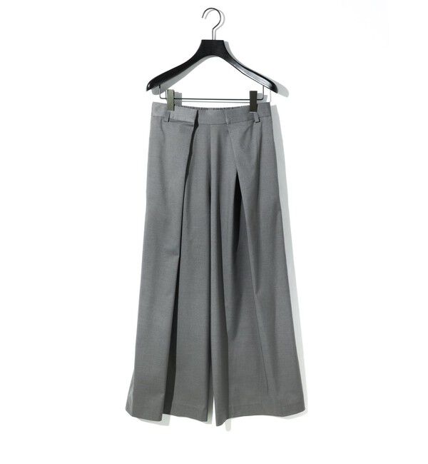 MIDIUMISOLID「MIDIUMISOLID タックワイドパンツ」|その他|グレー