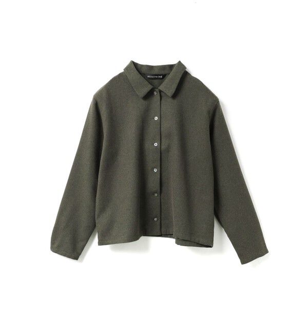 mizuiro ind「mizuiro ind ウールブレンドベーシックシャツ」|シャツ・ブラウス|ブラウン