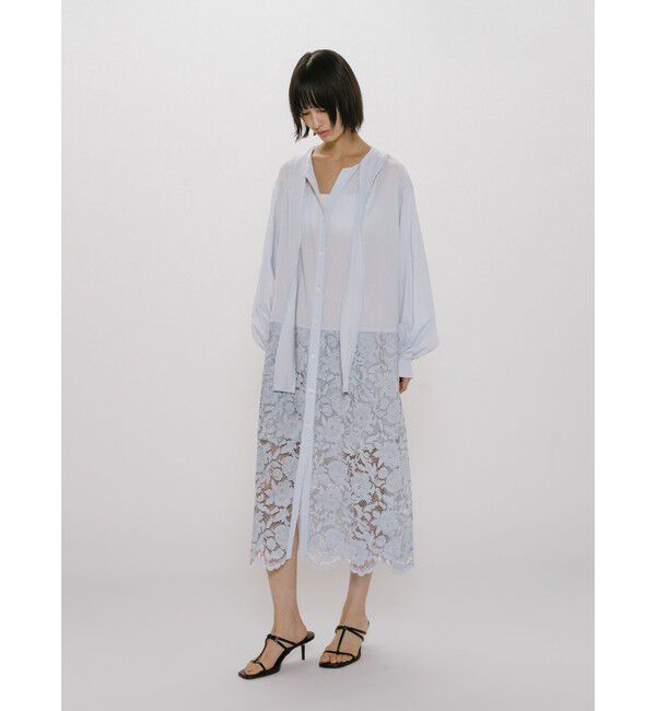 MIDIUMISOLID「MIDIUMISOLID for Ladies レースコンビシャツワンピース」|ワンピース|