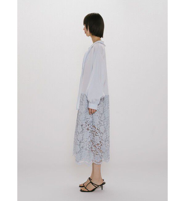 MIDIUMISOLID「MIDIUMISOLID for Ladies レースコンビシャツワンピース」|ワンピース|