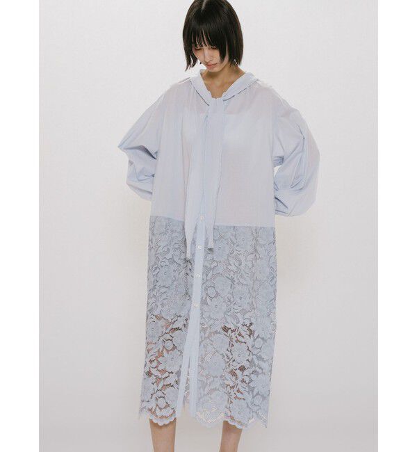 MIDIUMISOLID「MIDIUMISOLID for Ladies レースコンビシャツワンピース」|ワンピース|