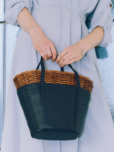 Te chichi「柳エコレザーコンビカゴバッグ」|その他|