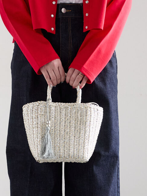 Te chichi「フリンジ付きスクエアカゴバッグ」|その他|シルバー