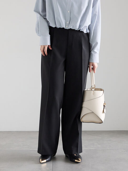 Te chichi「ダブルクロスイージーワイドパンツ」|その他|ブラック