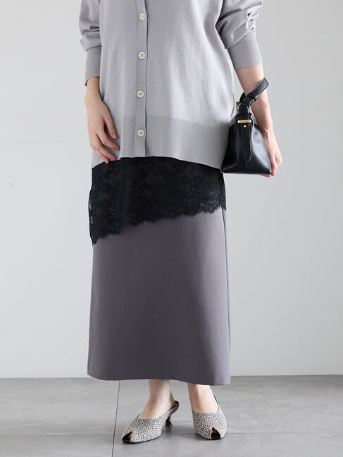 Te chichi「ダブルクロスイージーナロースカート」|スカート|チャコールグレー