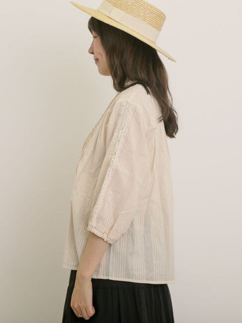 Samansa Mos2「フラワー柄刺繍レースブラウス」|シャツ・ブラウス|