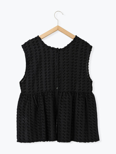 Samansa Mos2 blue「前後2wayジャカードペプラムノースリーブブラウス」|シャツ・ブラウス|