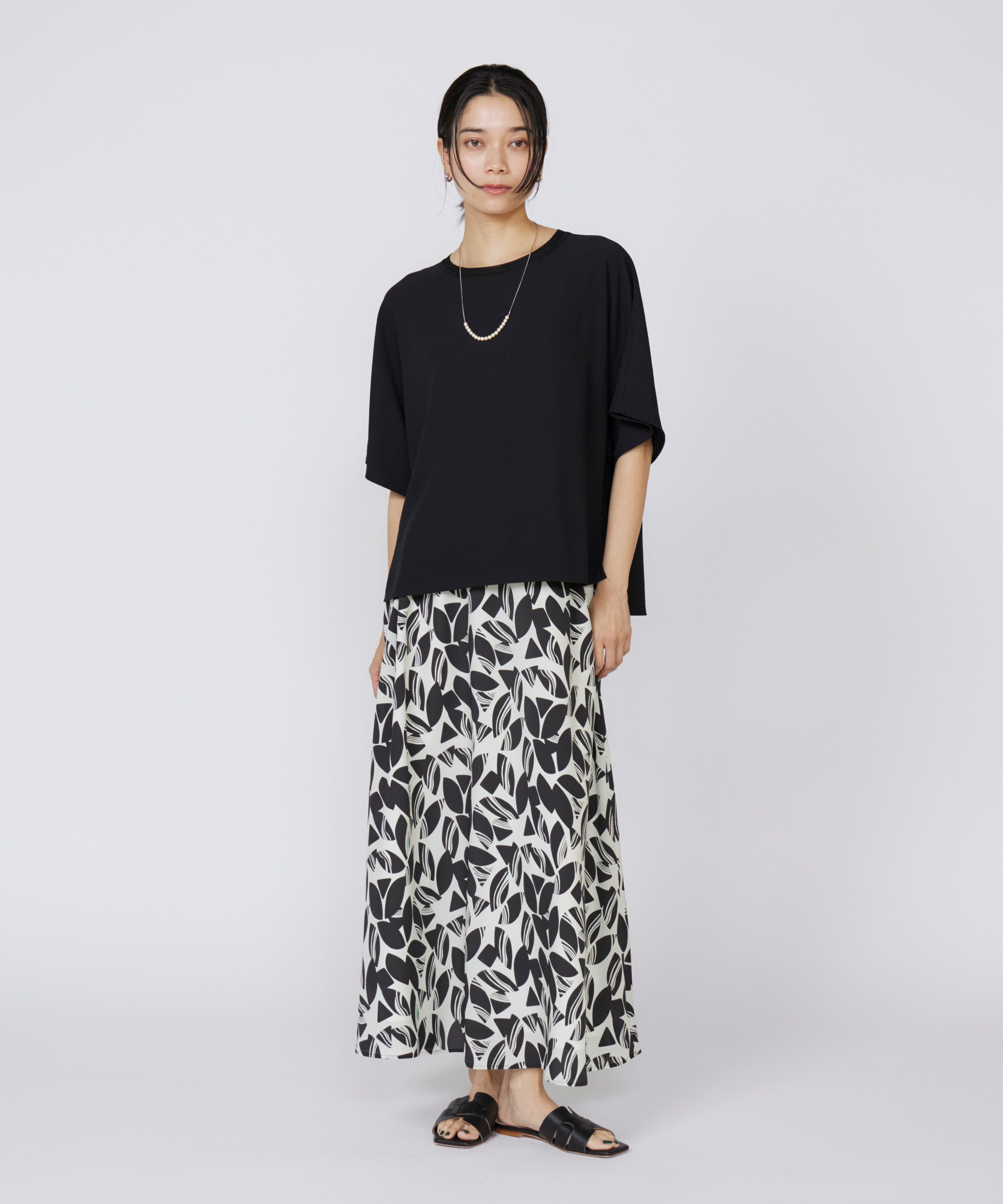 INED「《大きいサイズ》吸汗速乾ジョーゼットプルオーバー」|Tシャツ・カットソー|